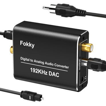 Fokky 192kHz Aluminum DAC Converter with Optical & Coaxial Inputs