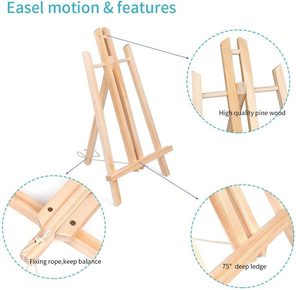 HXSEMAYIG 30 cm Wooden Artist Easel – Foldable Portable Art Stand