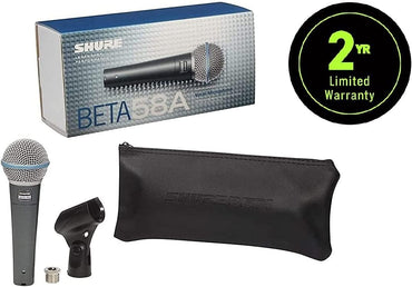 Shure BETA 58A Supercardioid Vocal Microphone – Professional Stage Mic