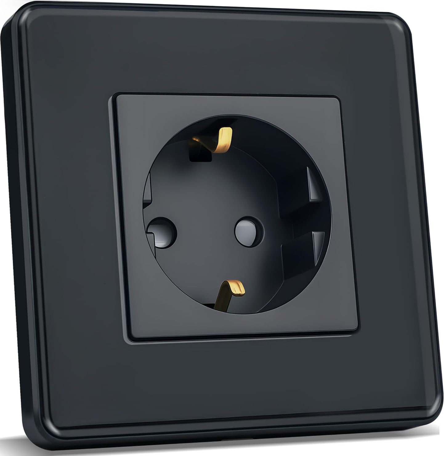 TAWOIA Premium Schuko Socket: EU Standard Single Flush-Mounted Wall Outlet with Elegant Curved Glass Plate