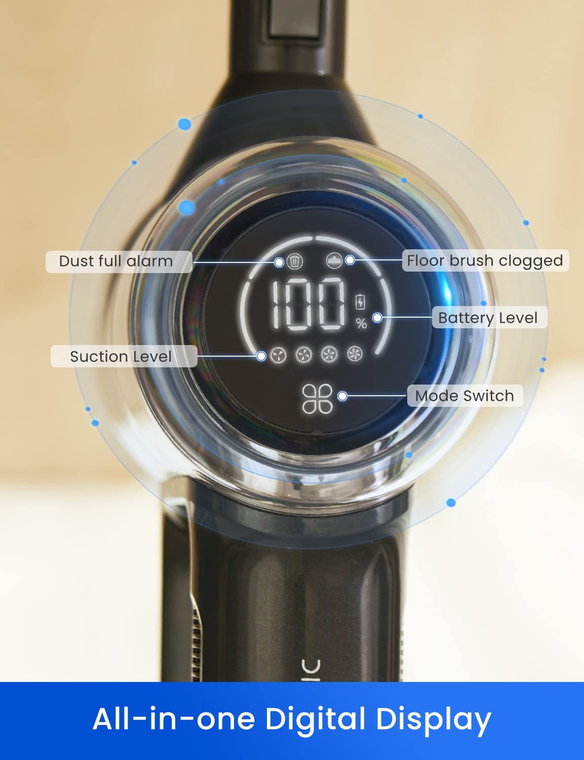 Proscenic P12 Cordless Vacuum Cleaner 33 KPa Suction