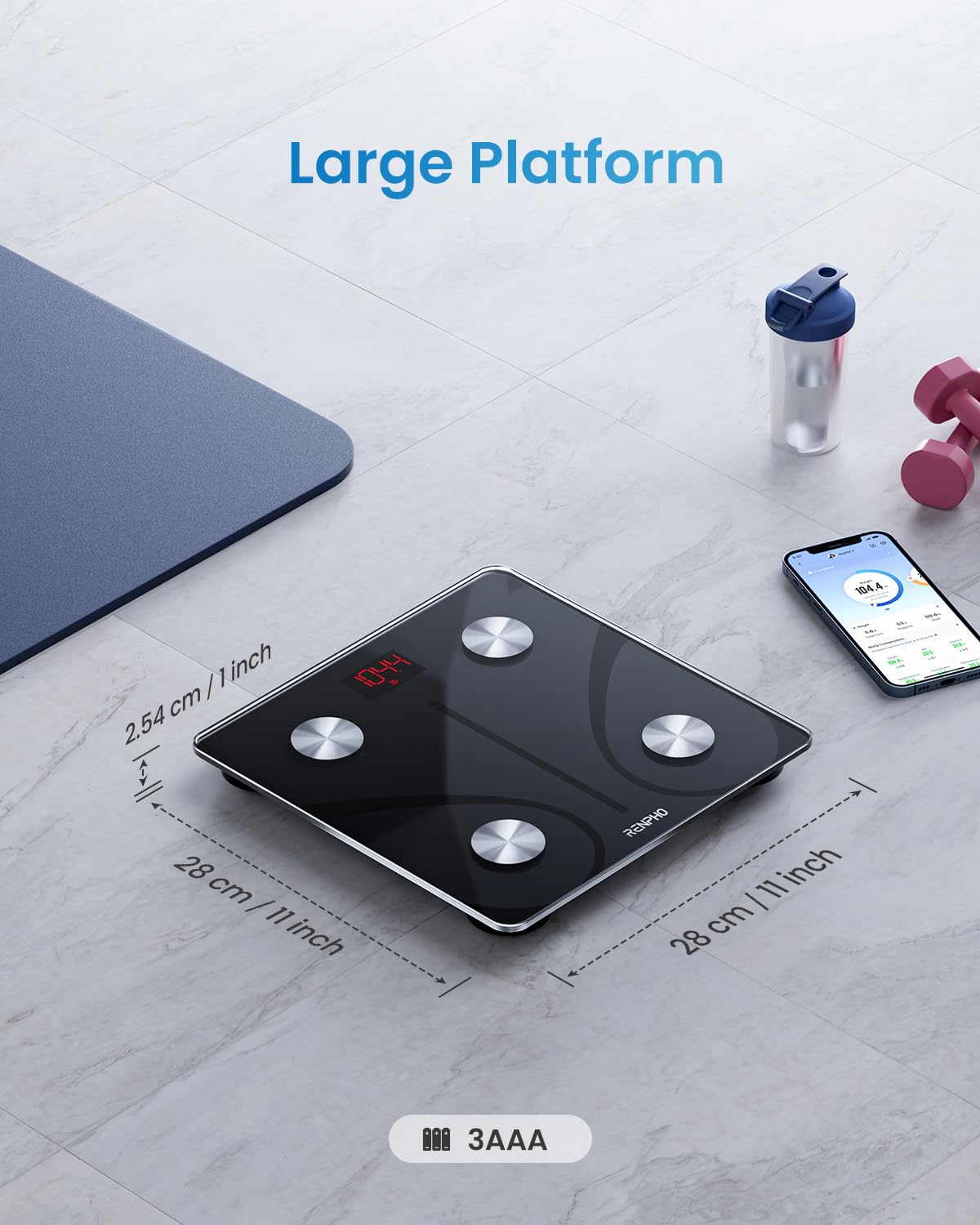 RENPHO 400lb Smart Body Composition Scale with Bluetooth Sync