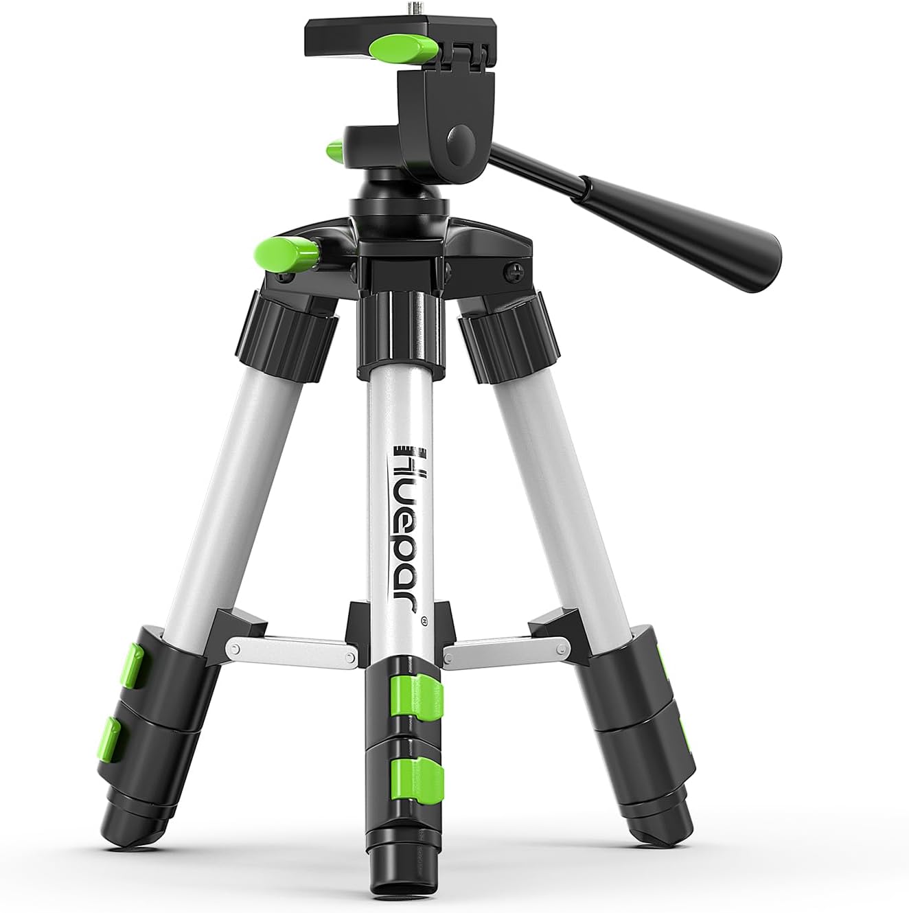 Huepar TPD05 Lightweight Aluminum Mini Tripod – Adjustable 3‑Way Pan