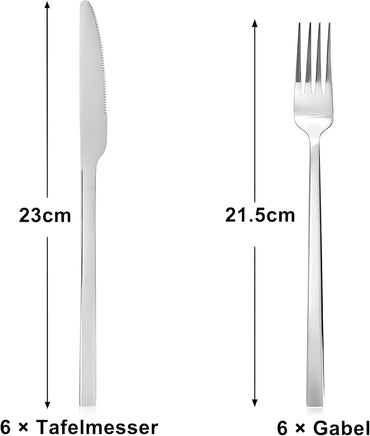 QUCHER 12‑Piece Polished Stainless Steel Flatware Set for Dining - Gomix Brands Outlet