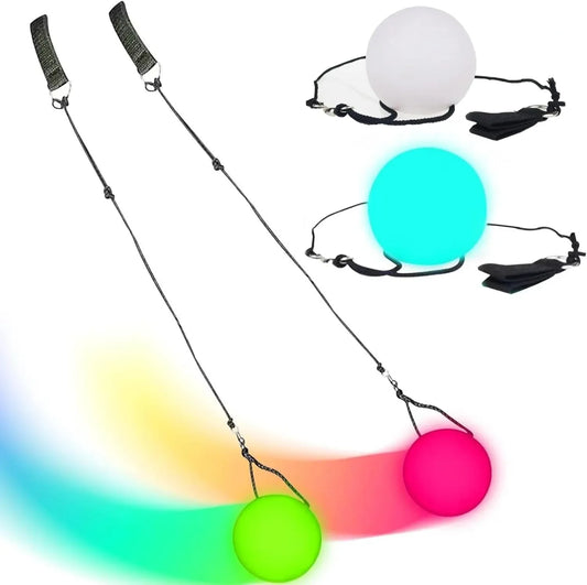 LED Glow POI Juggling Pair – Colorful PVC Light-Up Balls - Gomix Brands Outlet