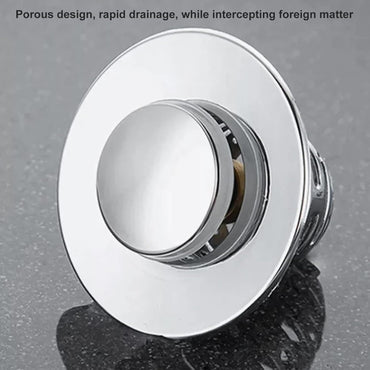 Miskall Wash Basin Bounce Drain Filter 2-Piece Pop Up Sink Drain Stopper Kitchen Bathroom Plug