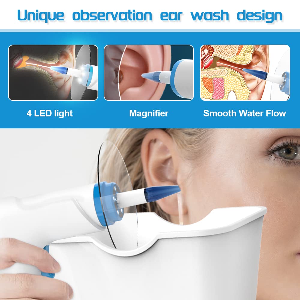 Temodu W30 Rechargeable Electric Ear Wax Removal Kit with Irrigation System and Disposable Tips