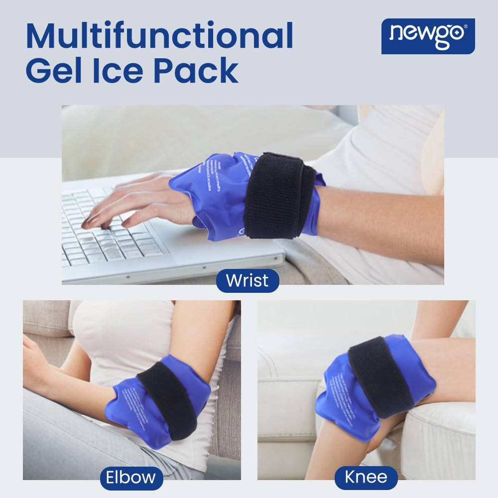 NEWGO Reusable Ankle Ice Pack Wrap for Pain Relief & Injury Recovery