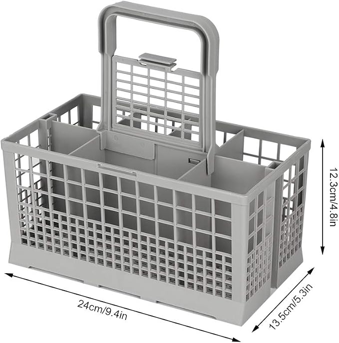 Universal Dishwasher Cutlery Basket 8 Compartments Grey
