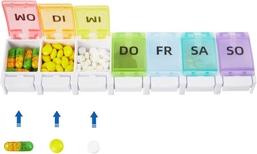 GeekerChip 7-Day BPA-Free Pill Organizer with Color‑Coded Lids