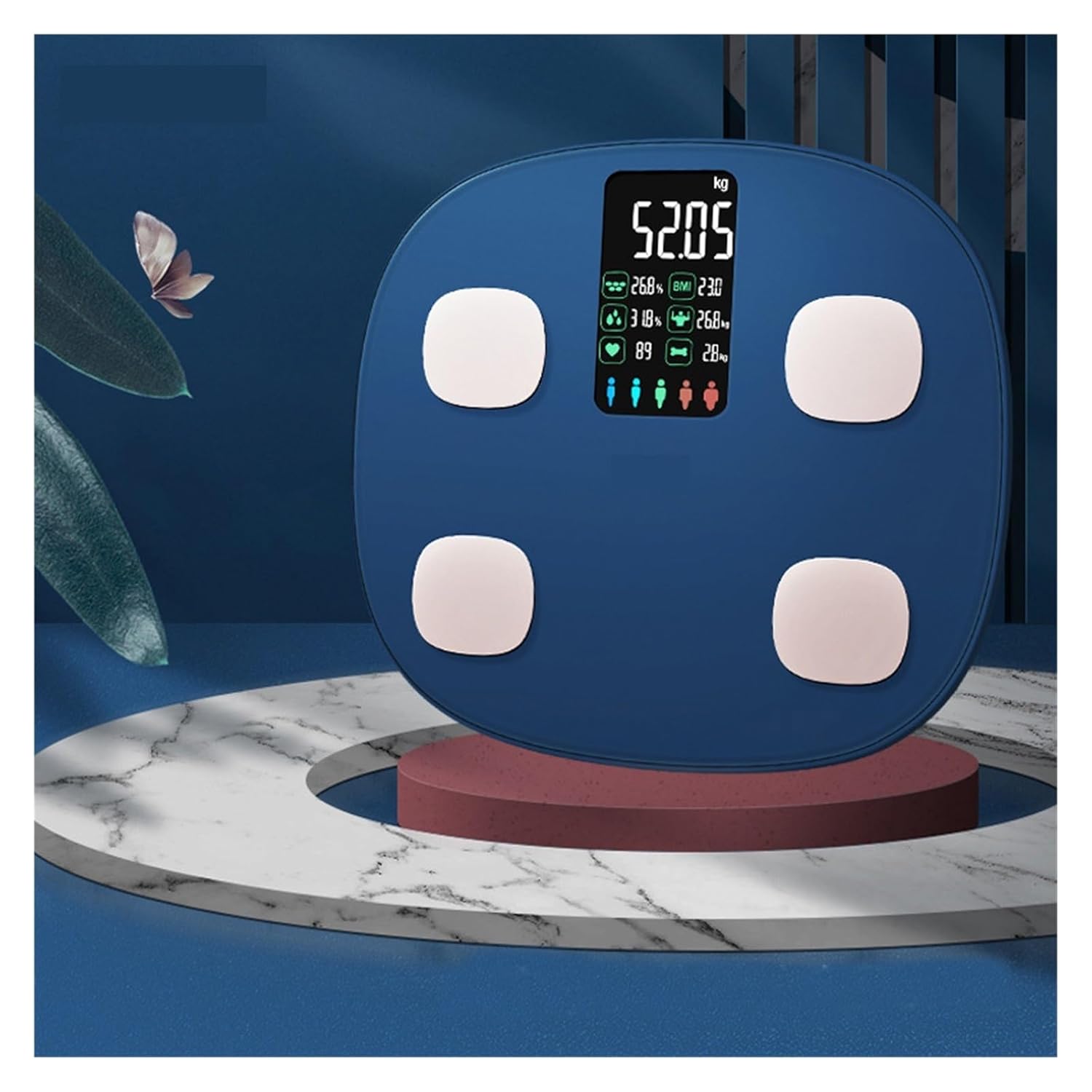 MZZYG Smart Bluetooth Body Fat Bathroom Scale with Heart Rate