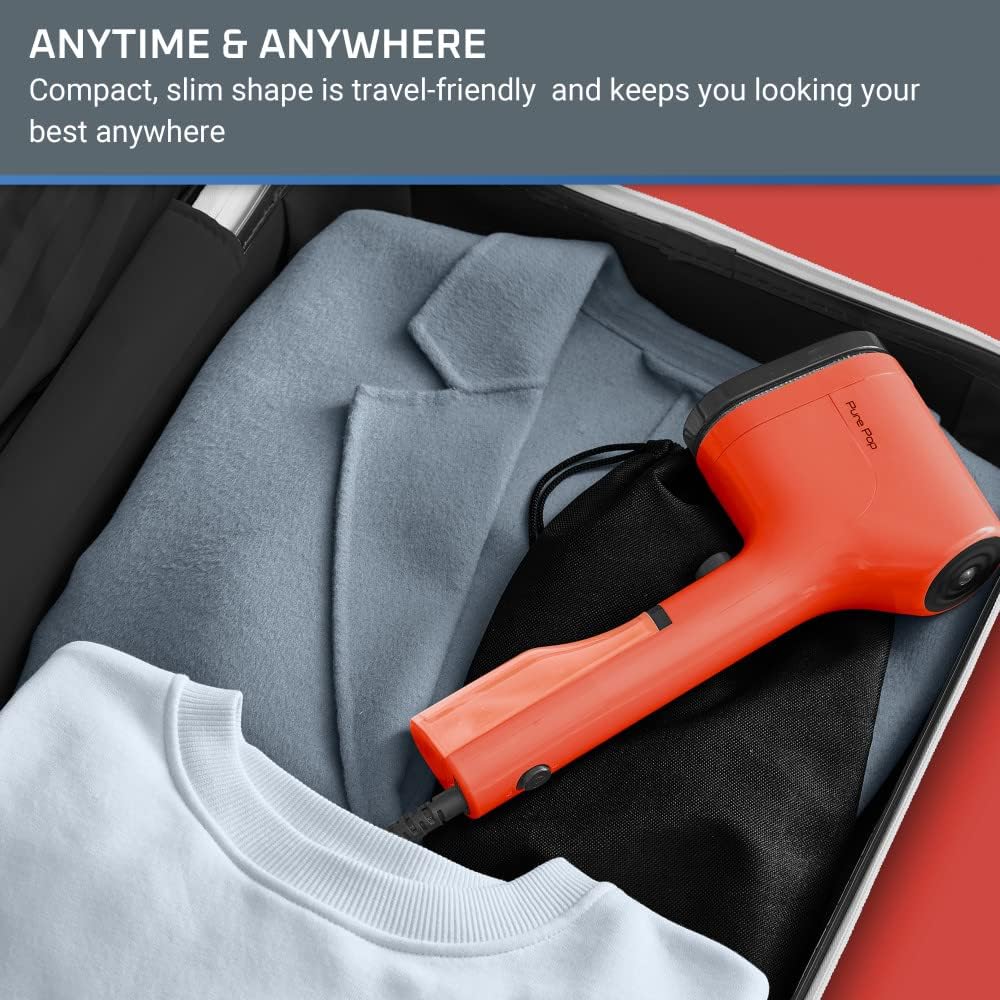 Rowenta PurePop Handheld Steamer: Powerful Portable 15-Second Wrinkle Remover for Clothes