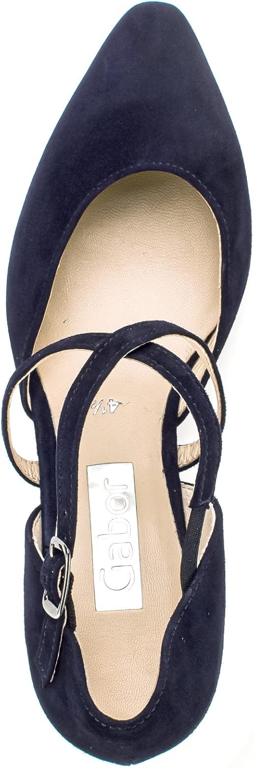 Gabor Women's Blue Atlantic Closed-Toe Leather Pump with 2‑inch Heel