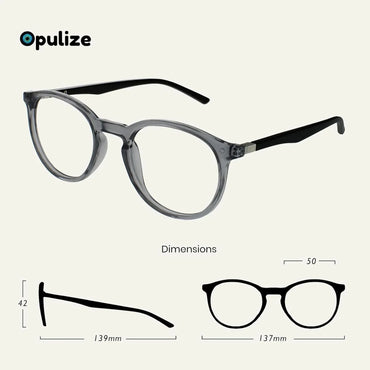 OPULIZE Met Blue Light Reading Glasses Slim Round Frame Anti‑Glare - Gomix Brands Outlet
