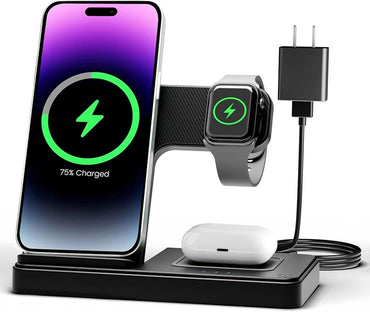 Wireless Charger, 3 in 1 Wireless Charging Station for Apple iWatch, AirPods, and Phones