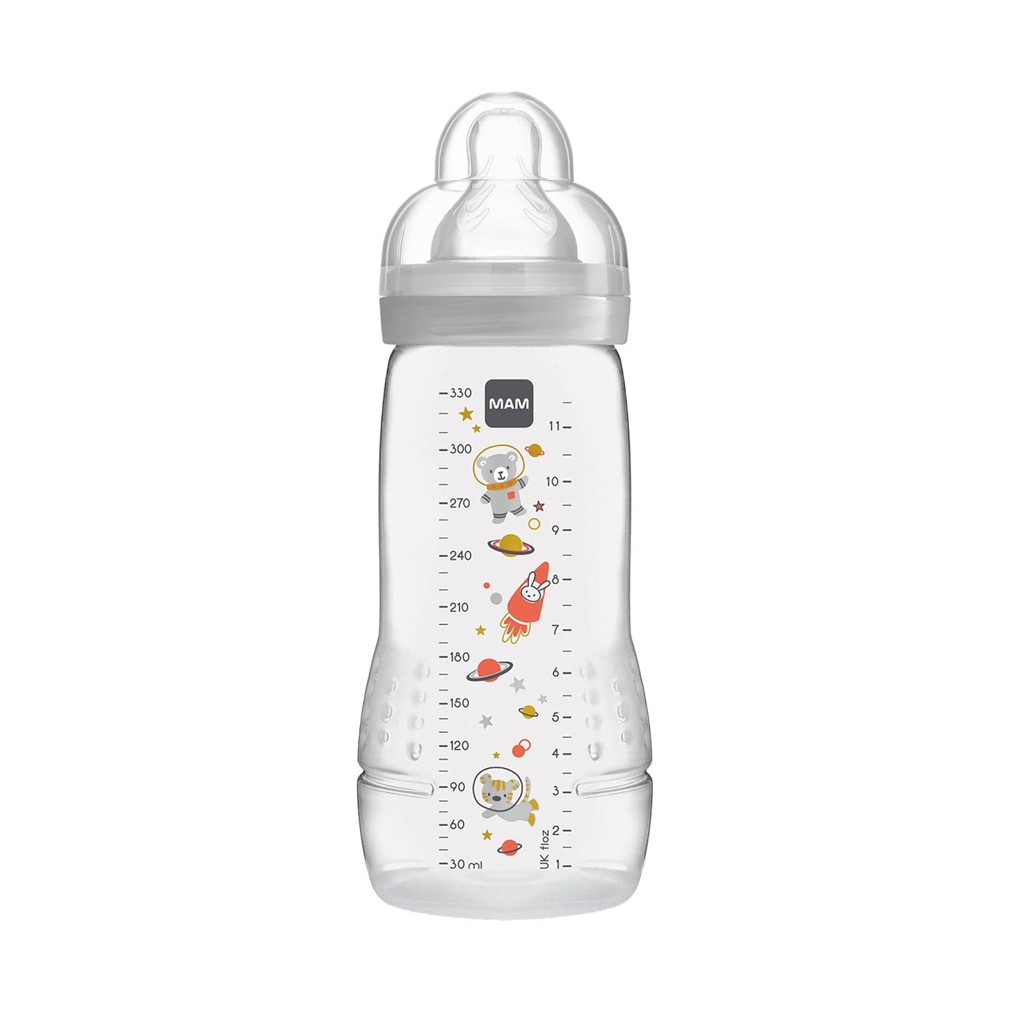 MAM Easy Active 11oz Baby Bottle with SkinSoft Nipple, Space Theme