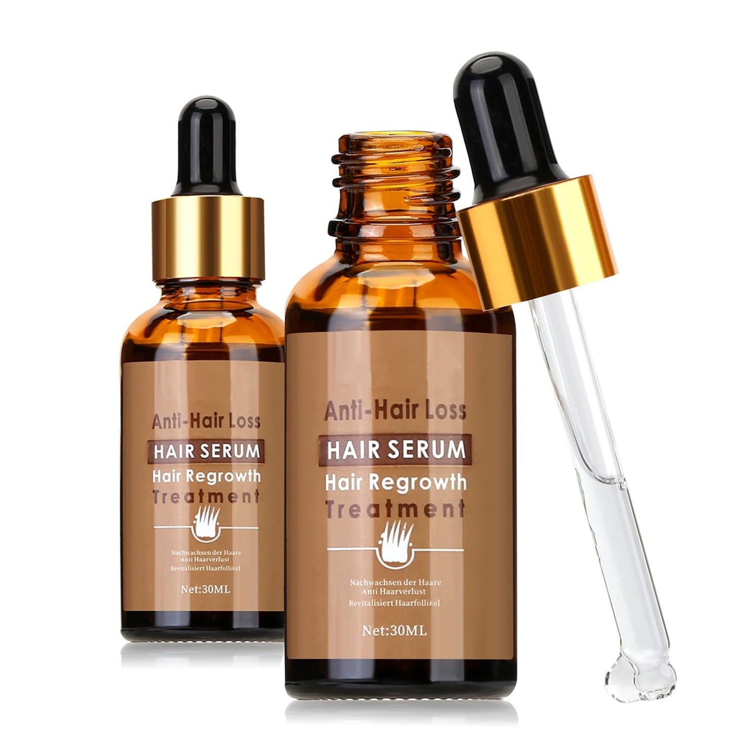 Beayosses Dermaroller Set 0.5 mm Microneedling Skin Roller with Hair Growth Serum Anti Hair Loss