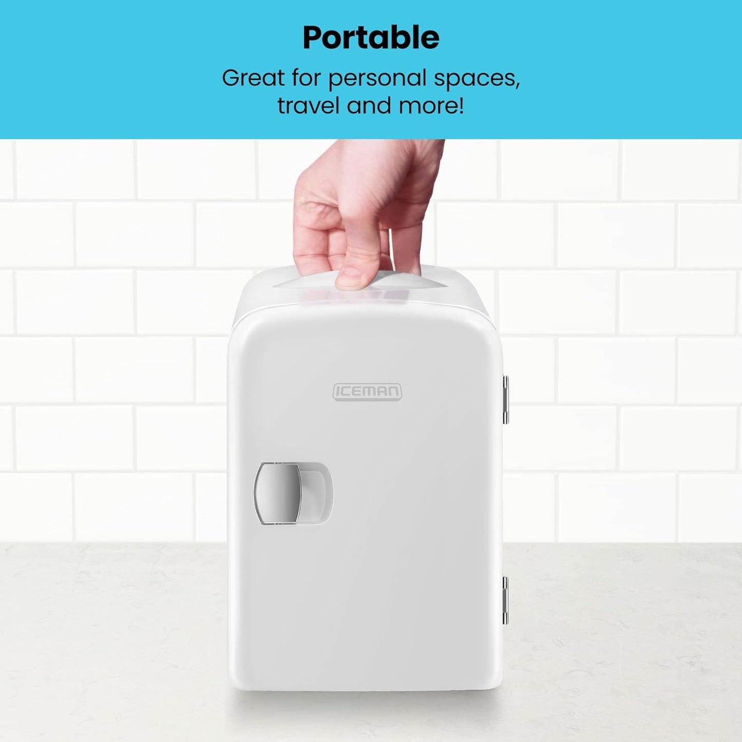 Chefman Iceman Mini Portable White Personal Fridge 4L