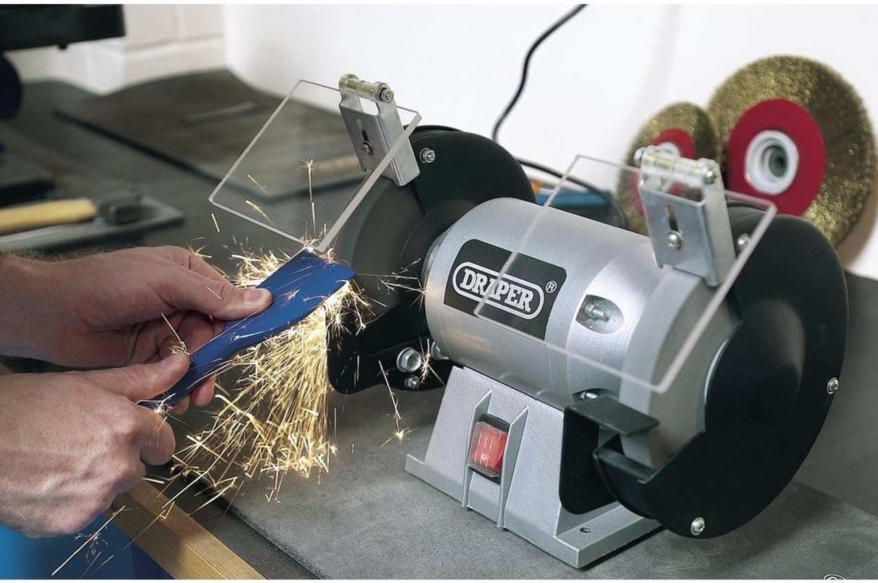 Draper 66804 150mm 230V Compact Bench Grinder for Precise Metal Grinding