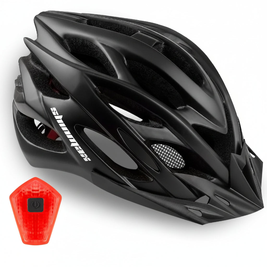 Shinmax Adjustable Bike Helmet LED Rear Light Detachable Visor