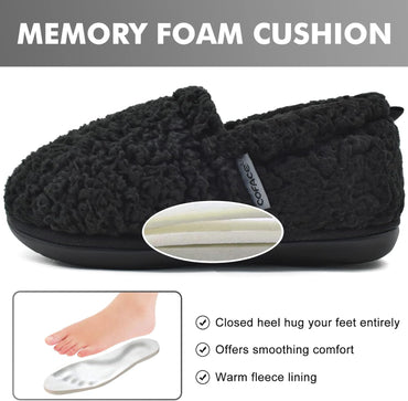 CoFace Women's Memory Foam Sherpa Plush Slippers – Warm Comfort