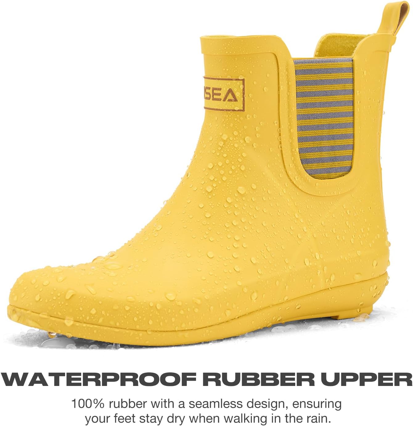 HISEA Women's Waterproof Ankle Rain Boots with Anti‑Slipping Sole