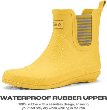 HISEA Women's Waterproof Ankle Rain Boots with Anti‑Slipping Sole