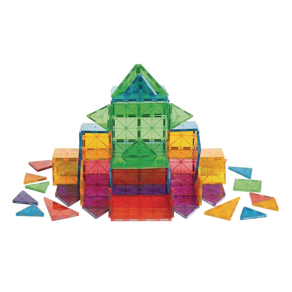 Magna-Tiles Translucent Colours 100-Piece Set – Bright, Magnetic Building Tiles