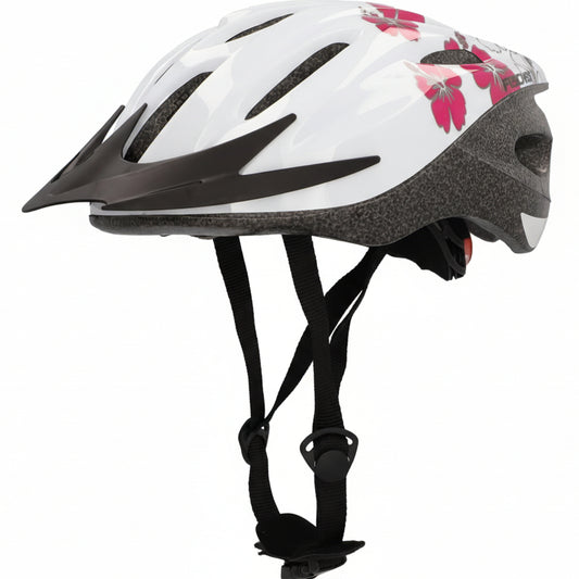 Fischer Adult City Bicycle Helmet, White Pink, Adjustable Fit
