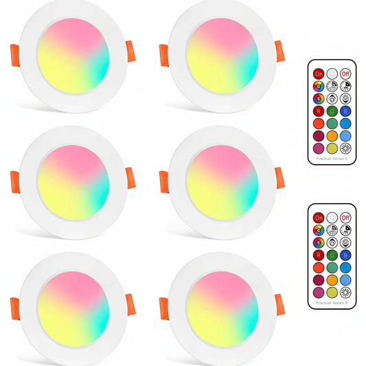 ChangM RGB LED Recessed Spotlight 6x8W Warm White Rotatable - Gomix Brands Outlet