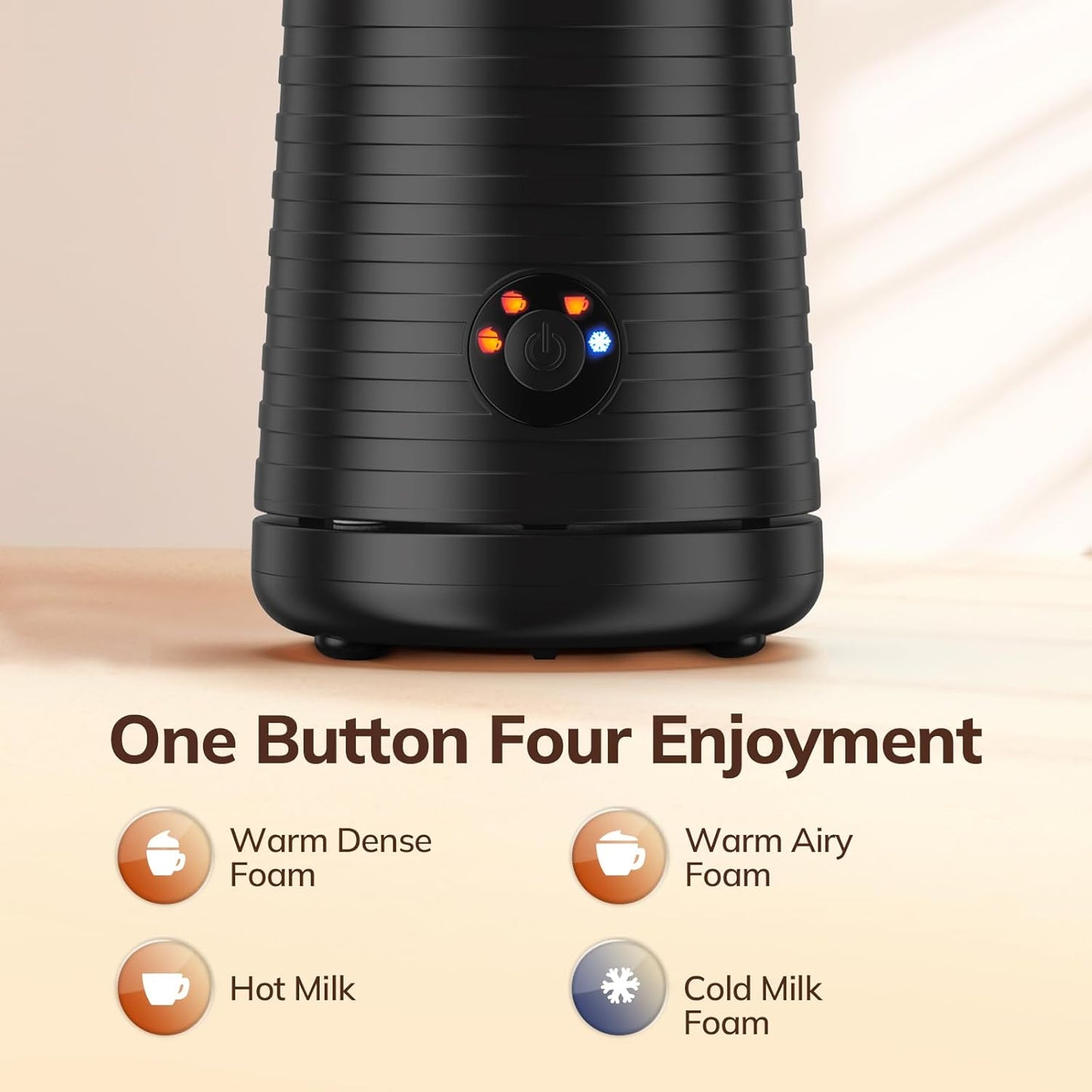 Morpilot 4-in-1 Electric Milk Frother with Quiet Non-Stick Design