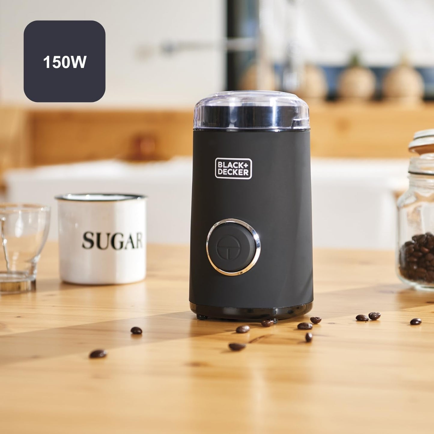 Black+Decker BXCG150E 150W Electric Coffee Grinder with Stainless Steel Blades