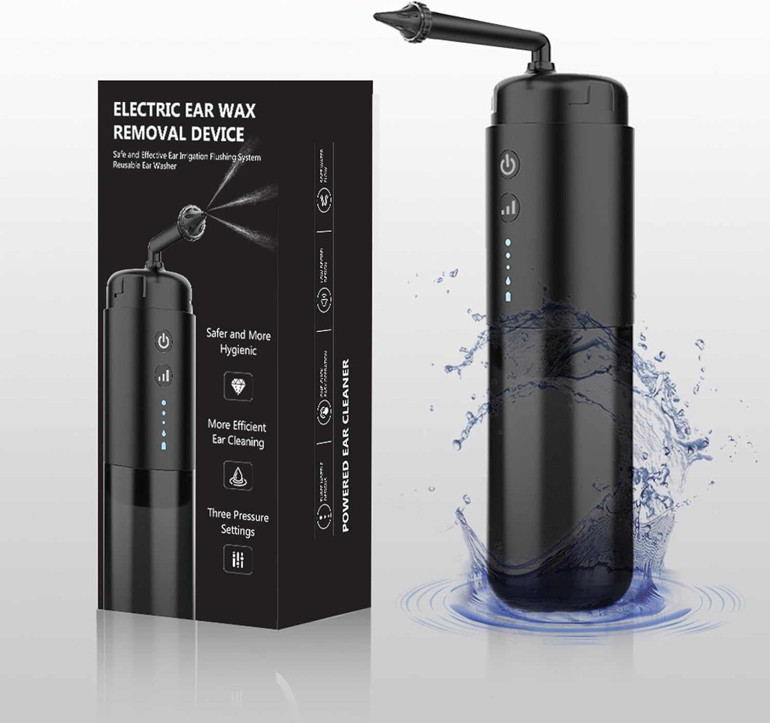 DANLIKT Electric Earwax Remover: IPX6 Waterproof, 3 Modes, Dual Nozzles