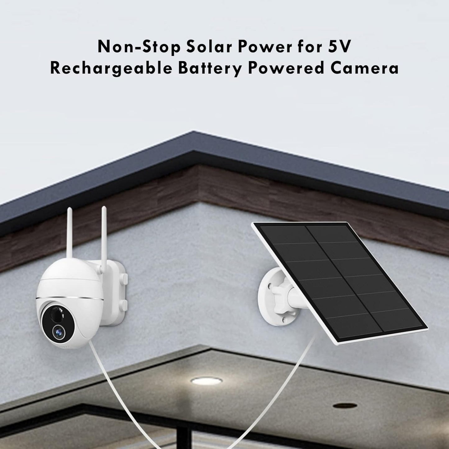 5W Solar Panel Charger for Outdoor Security Camera - Continuous Power & IP65 Waterproof