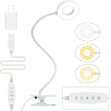 iZELL Desk Lamp with Clamp - 3 Modes, 10 Brightness