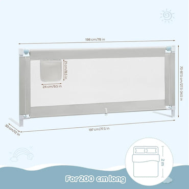 WOLTU 200 cm Adjustable Toddler Bed Rail Guard: Portable Baby Safety Barrier - Gomix Brands Outlet