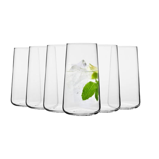 Krosno Glasses 600ML for Water, Drinks and Juices, Elegant Design Set of SIX