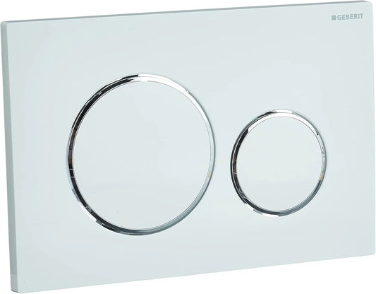 Geberit G115882KJ1 Sigma 20 Dual Flush Actuator Plate, White/Polished Chrome - Gomix Brands Outlet
