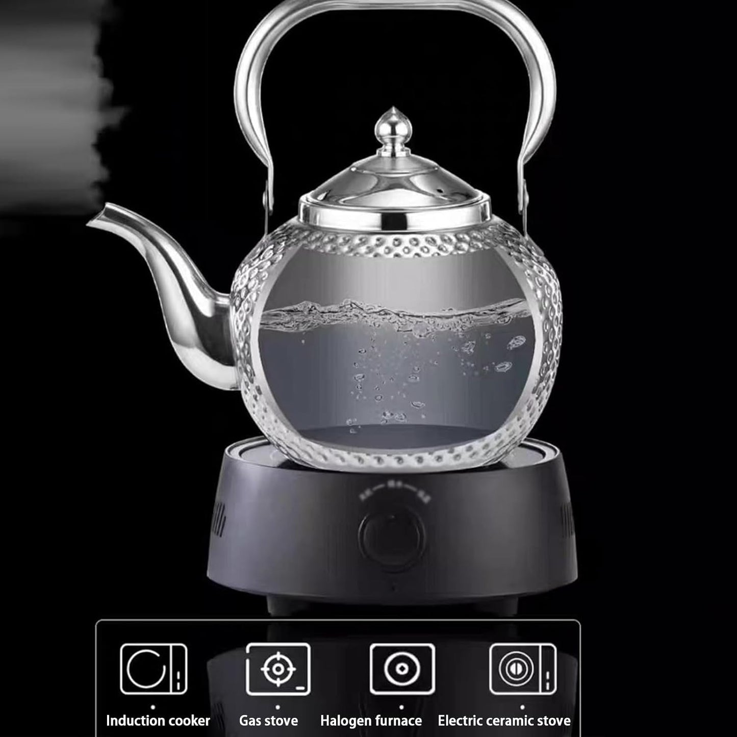 YTYSW Stainless Steel Tea Kettle with Multi-Function Strainer 2L