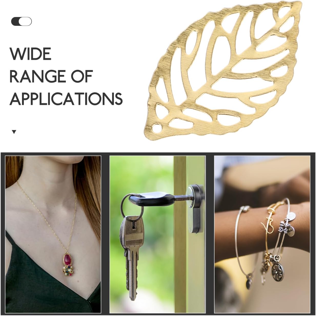 100 Pieces Golden Alloy Tree Leaf Charms for DIY Jewelry Crafting