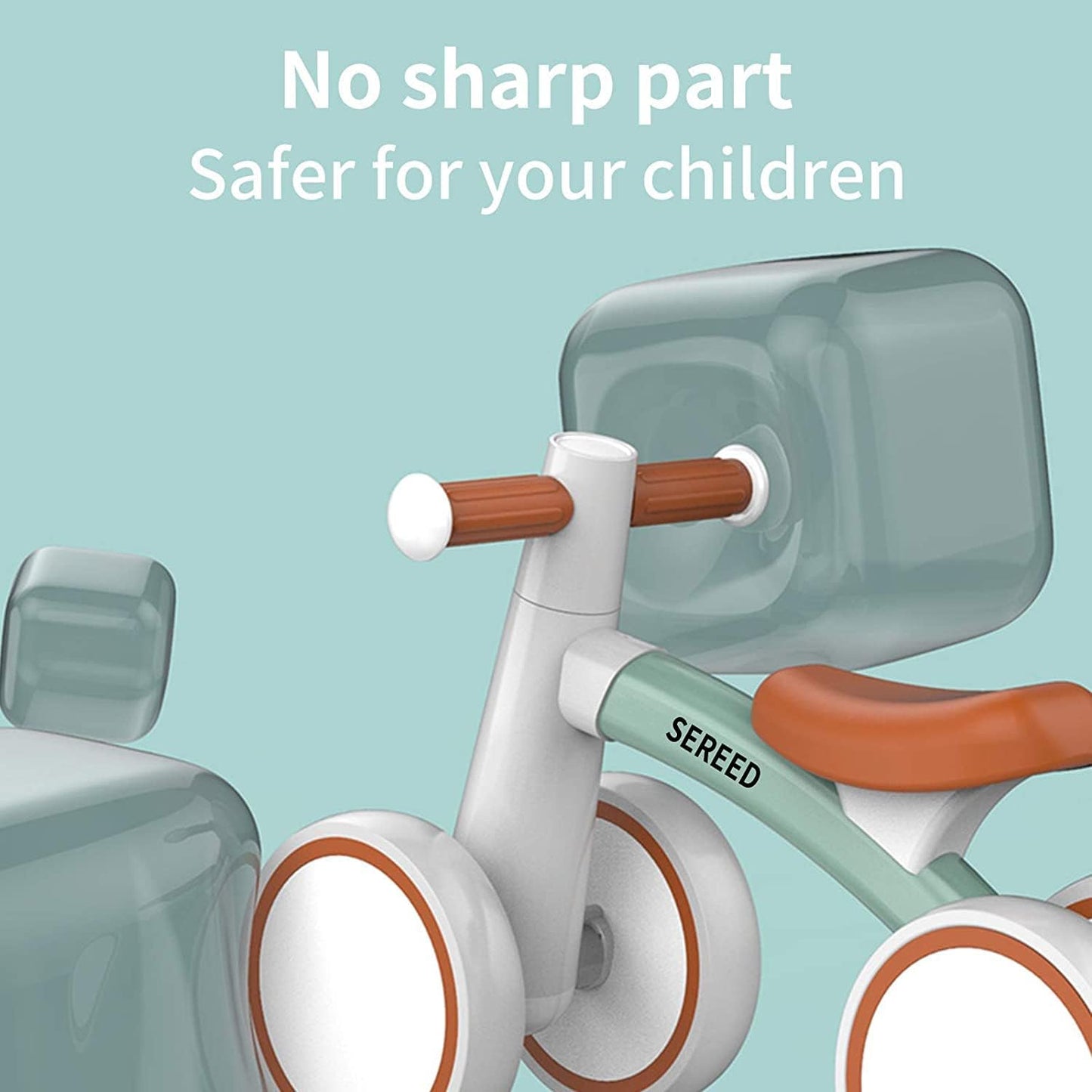 SEREED Kids Green Balance Bike 4-Wheel Toddler Ride-On