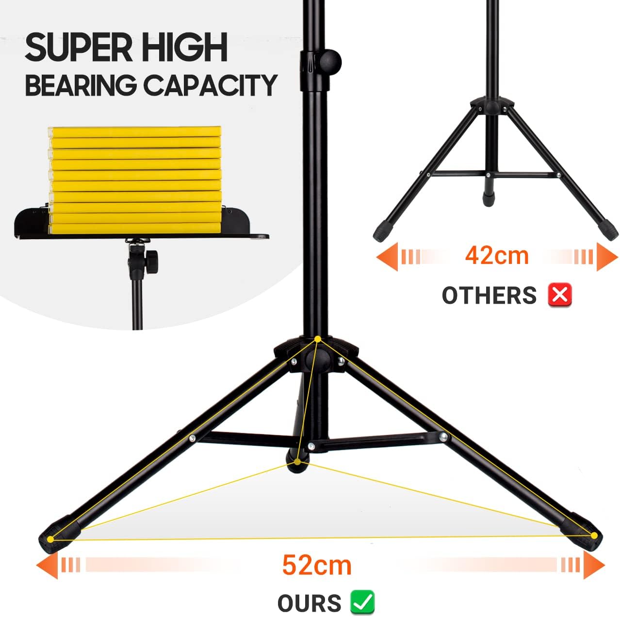 CAHAYA Metal Portable Sheet Music Stand with Bag and Folder