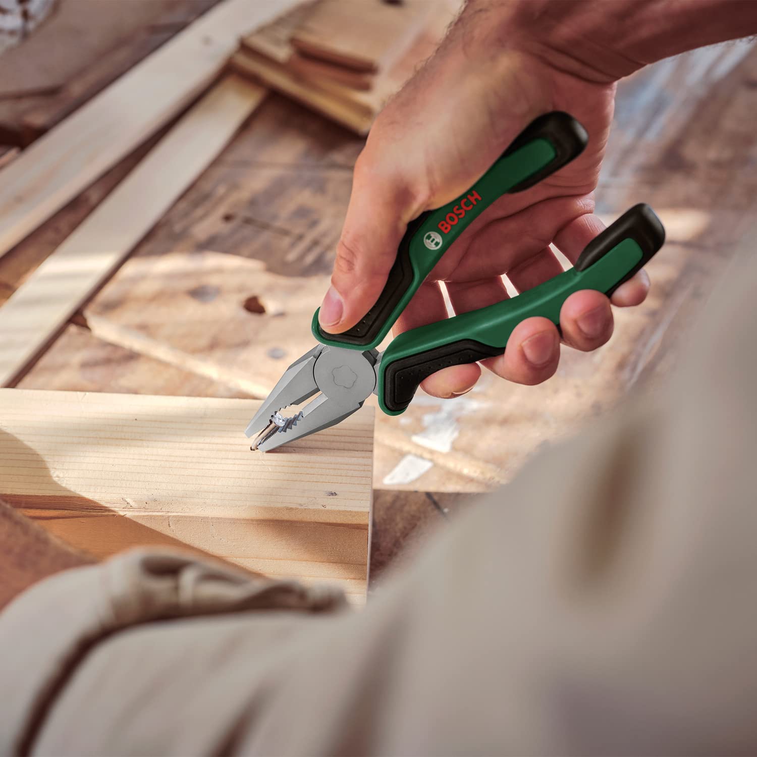 BOSCH 7" Heavy-Duty Combination Pliers – Carbon Steel, Ergonomic Grip