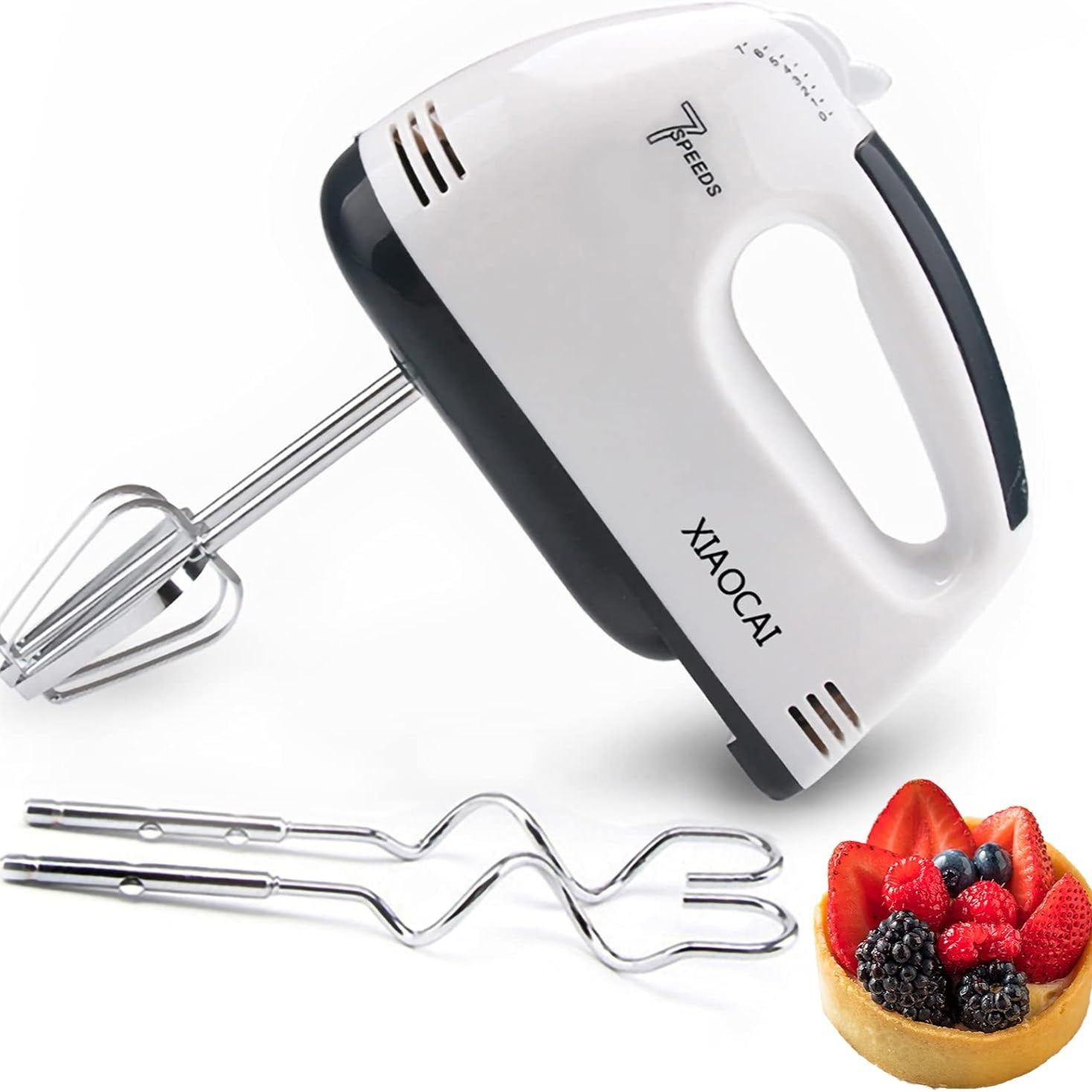 Leaflai 7-Speed 180W Stainless Steel Hand Mixer – Lightweight Dishwasher Safe
