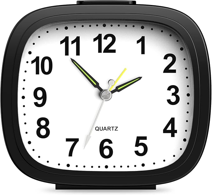 Ankilo Silent Analog Alarm Clock for Bedroom
