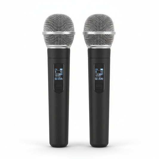 Professional UHF Wireless Handheld Microphone System with Rechargeable Receiver