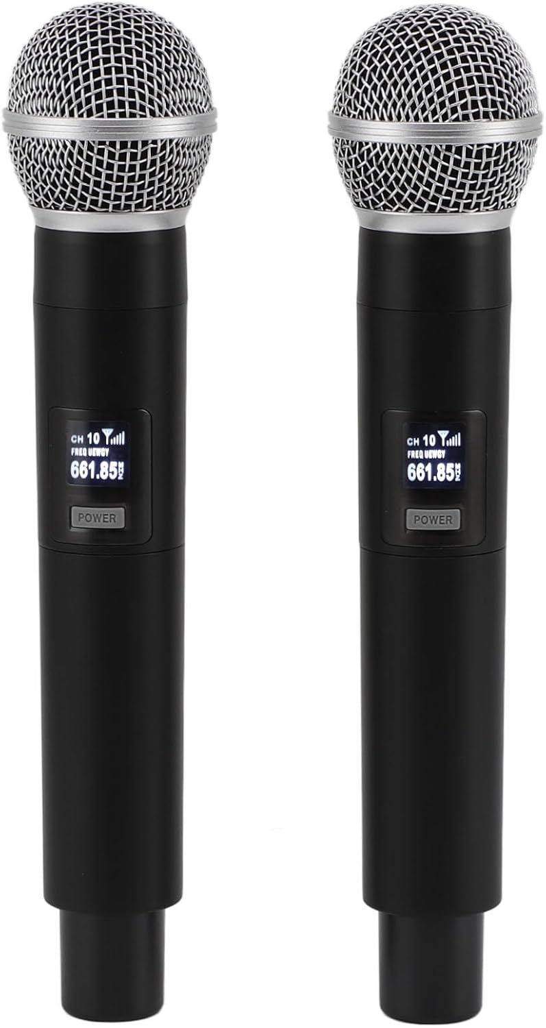 Professional UHF Wireless Handheld Microphone System with Rechargeable Receiver