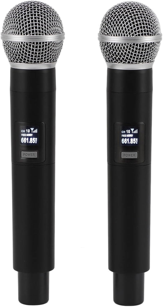 Professional UHF Wireless Handheld Microphone System with Rechargeable Receiver