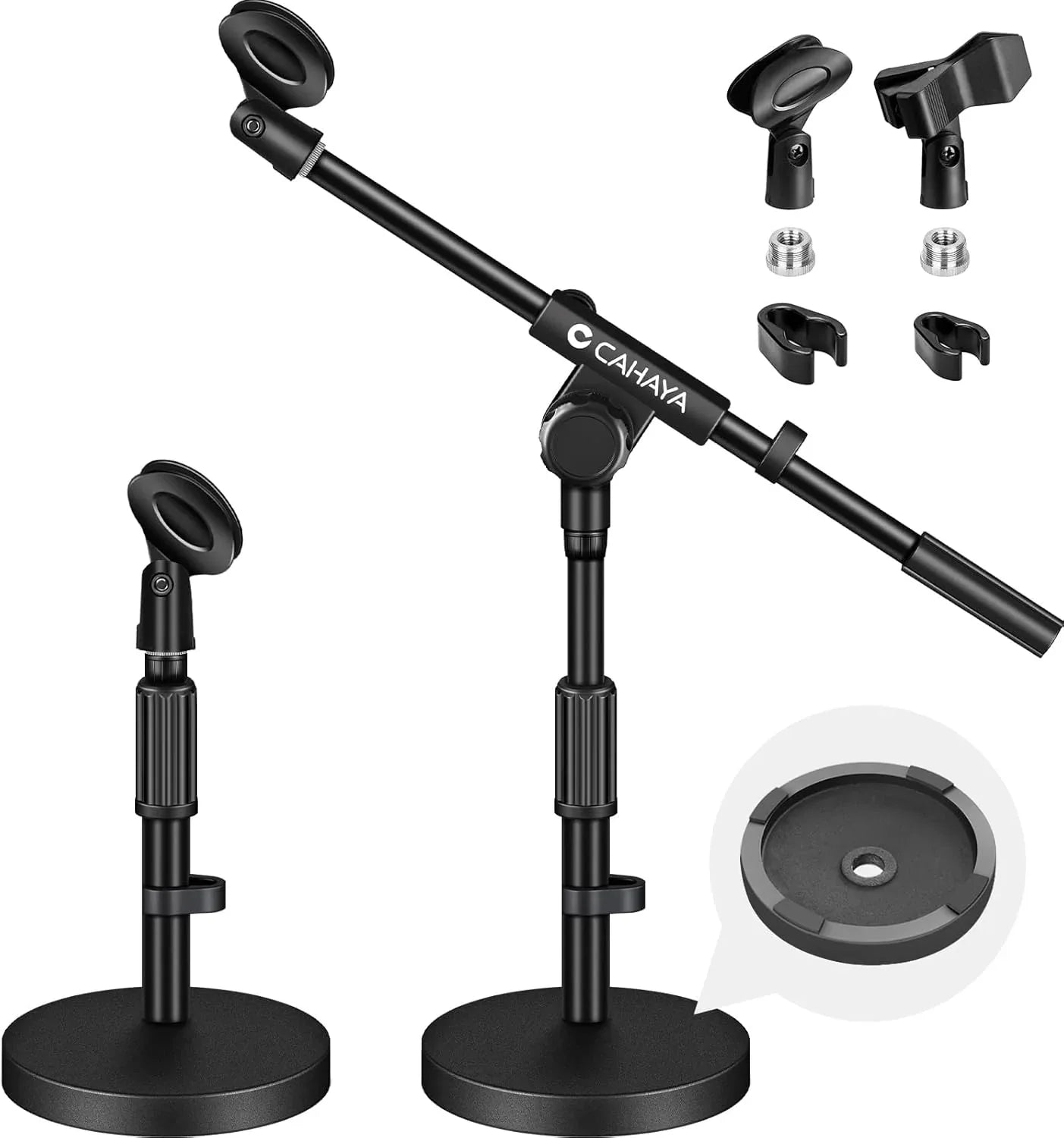 CAHAYA Adjustable Desktop Microphone Stand with Boom Arm, Dual Clips - Gomix Brands Outlet