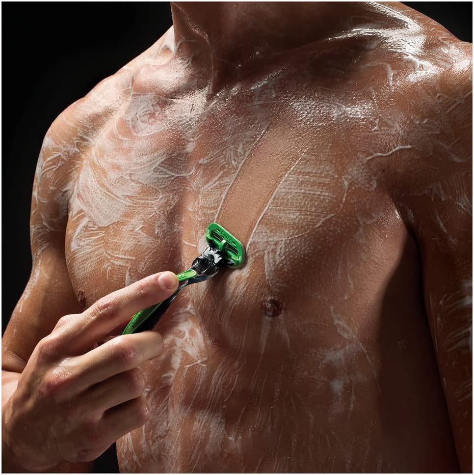 Gillette Men's Body Razor with Triple Blade, Wet Shave, Green